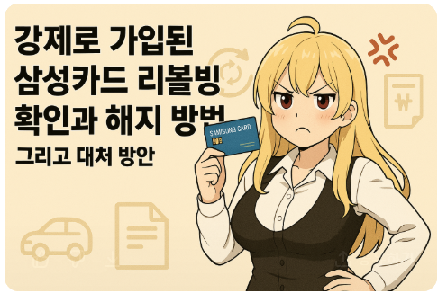강제로 가입된 삼성카드 리볼빙 확인과 해지 방법 그리고 대처 방안