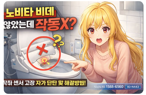 [노비타 비데] 앉았는데 작동X? 착좌 센서 고장 자가 진단 및 해결방법!