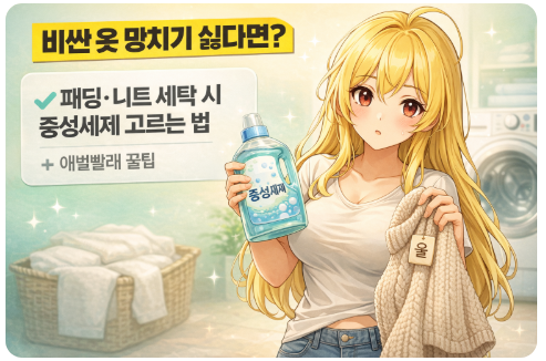 비싼 옷 망치기 싫다면? 패딩·니트 세탁 시 중성세제 고르는 법과 애벌빨래 꿀팁