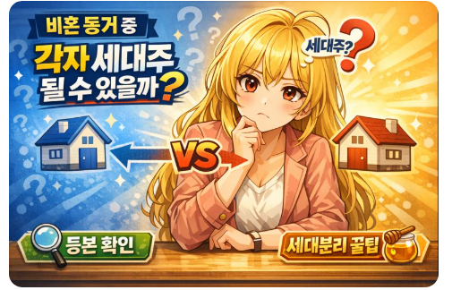 비혼 동거 중 각자 세대주 될 수 있을까? 등본 확인부터 세대분리 꿀팁까지
